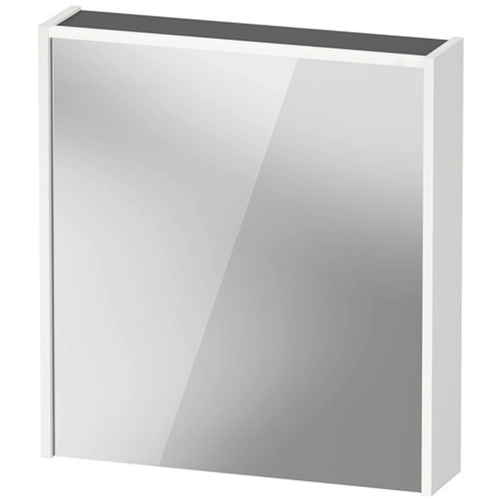 Duravit D-Code Left Opening Matt White Illuminated Mirror Cabinet 650 x 700mm Image 2