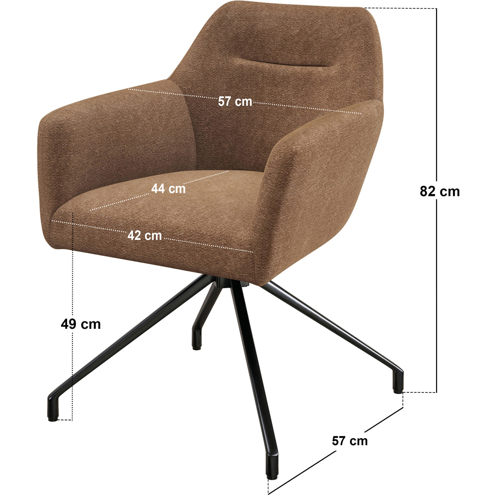 SOLACE+CO Isla Set of 2 Brown Swivel Dining Chair Image 9