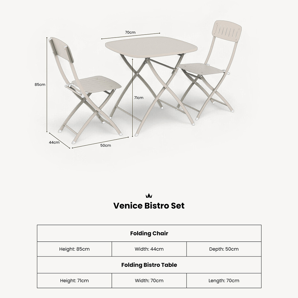 Royalcraft Venice Deluxe 2 Seater Bistro Set Champagne Image 5