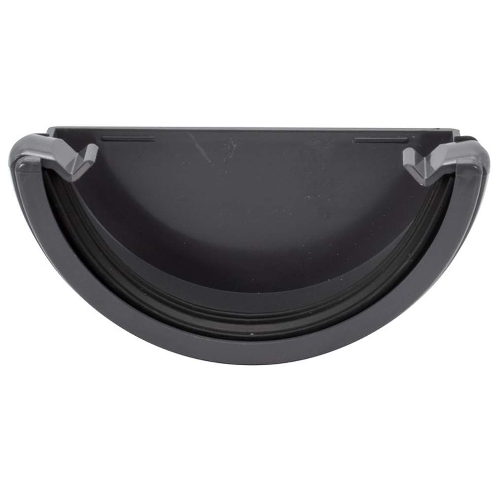 FloPlast Half Round Gutter External Stopend Anthracite Grey 112mm Image 2