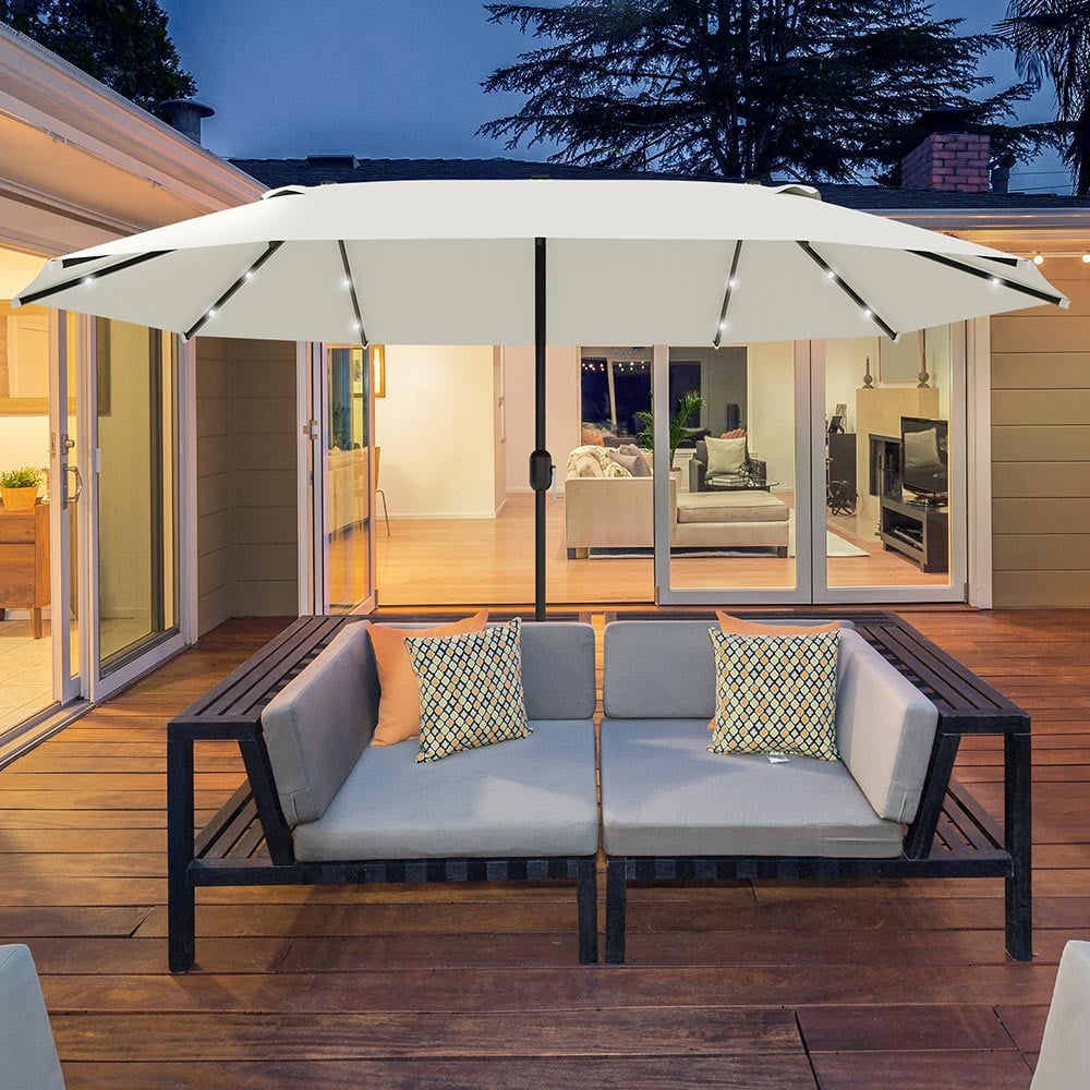 Outsunny 4.4m Sun Umbrella Cream White Image 2