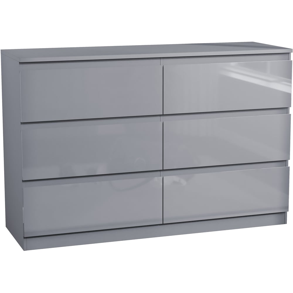 Vida Designs Glinton 6 Drawer Grey Chest of Drawers Image 2