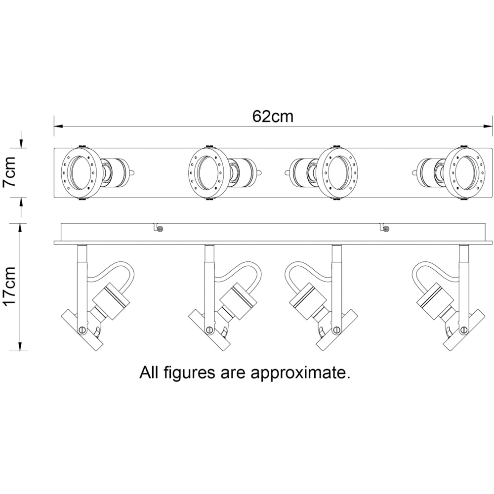 Cosylyte Riverton Matt Black 4 Light Spotlight Image 7