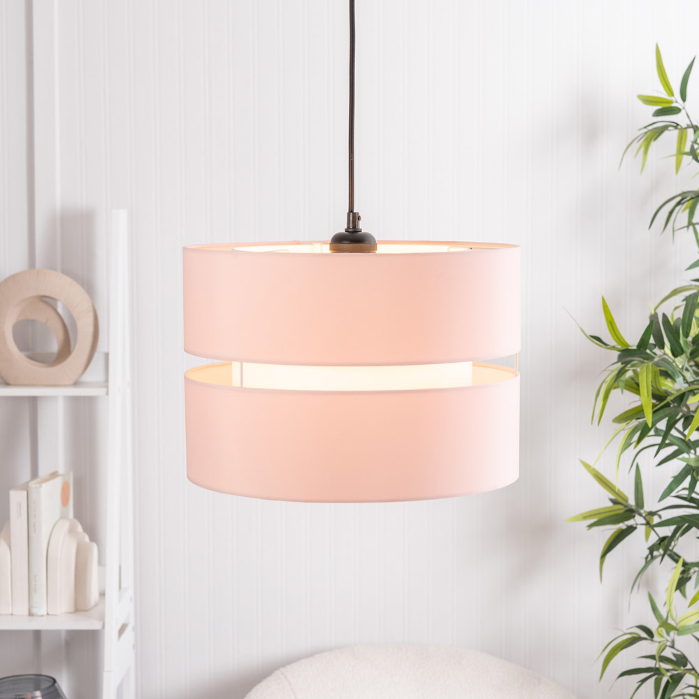 ValueLights Sohpia Easy Fit Blush Pink Lamp Shade 2 Pack Image 5
