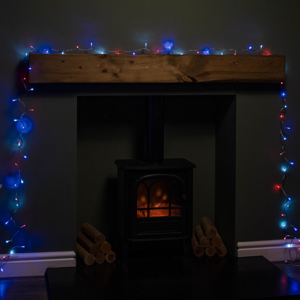 Samuel Alexander SupaBrights 200 Blue Red and White LED Multi-Function Clear String Light 16m Image 3