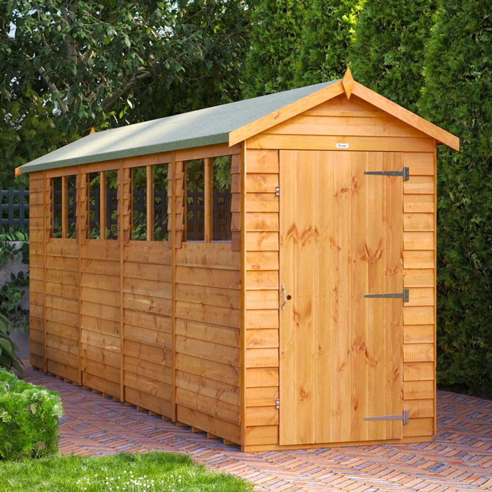 Power Sheds 18 x 4ft Overlap Apex Wooden Shed with Window Image 2