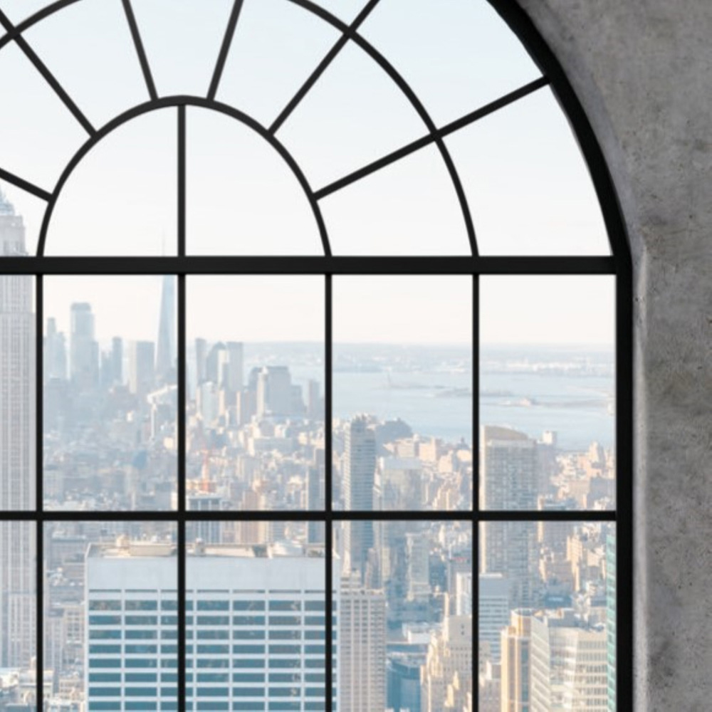 Grandeco New York Window Textured Grey 3 Panel Wall Mural Image 3