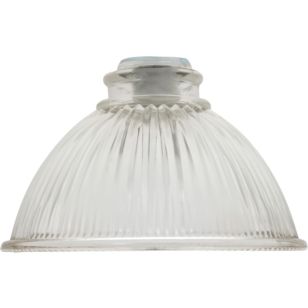 Happy Homewares American Diner Clear Glass Shade with Ribbed Lines 2 Pack Image 5