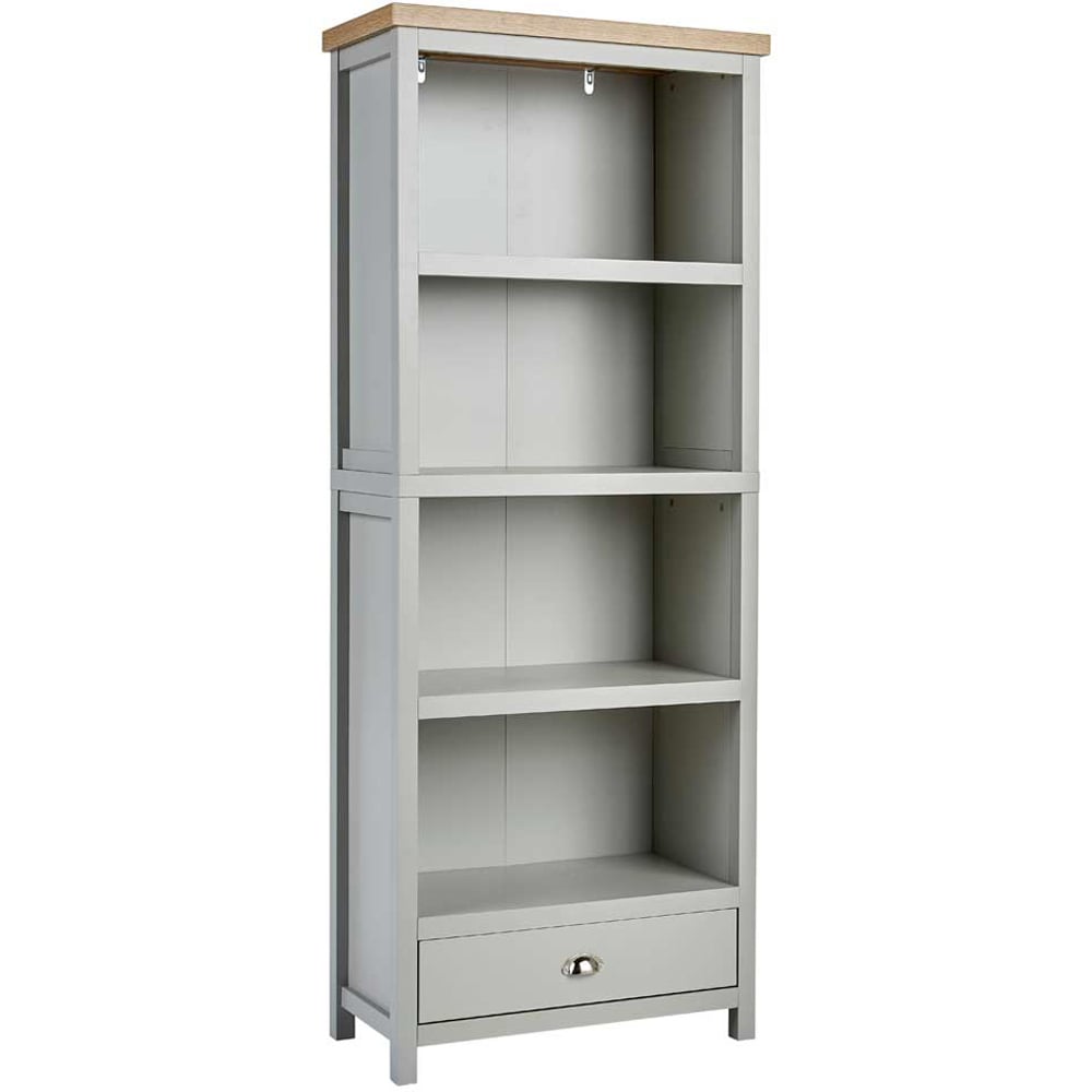 Home Source Avon Single Drawer 4 Shelf Grey Bookcase Image 2