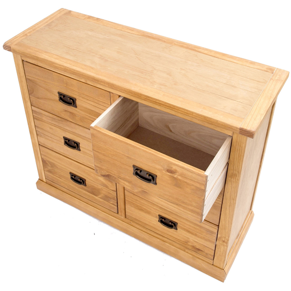 Cabinet Bits Lucca 6 Drawer Brown Brass Drop Handle Chest of Drawers Image 5