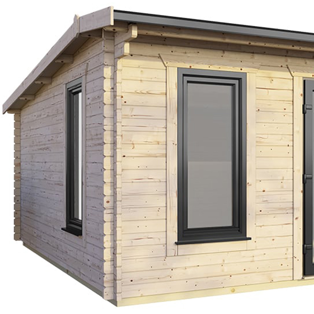 Power Sheds 18 x 14ft Centre Double Door Apex Log Cabin Image 3