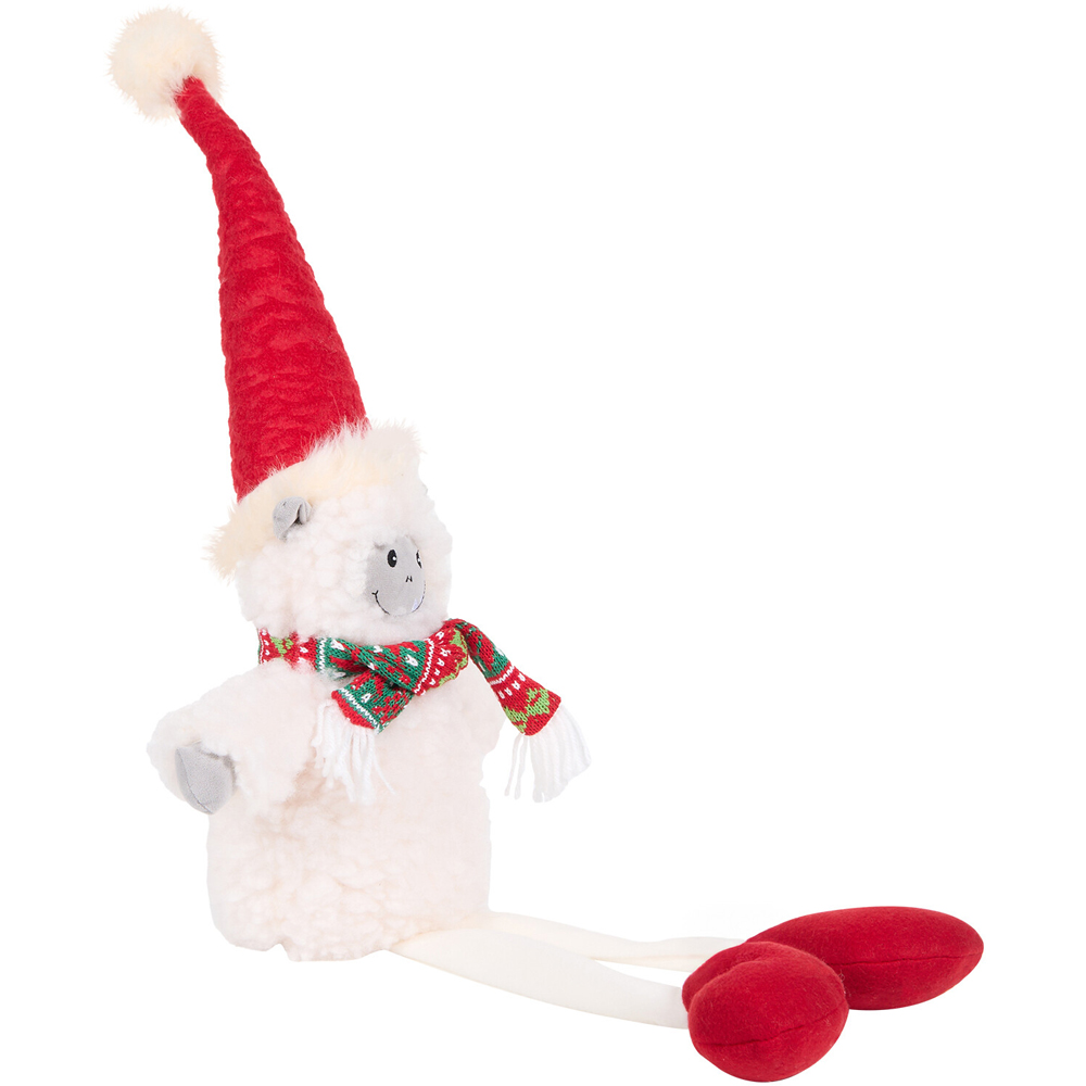 Shelf Sitting Christmas YetiRed and White Image 2