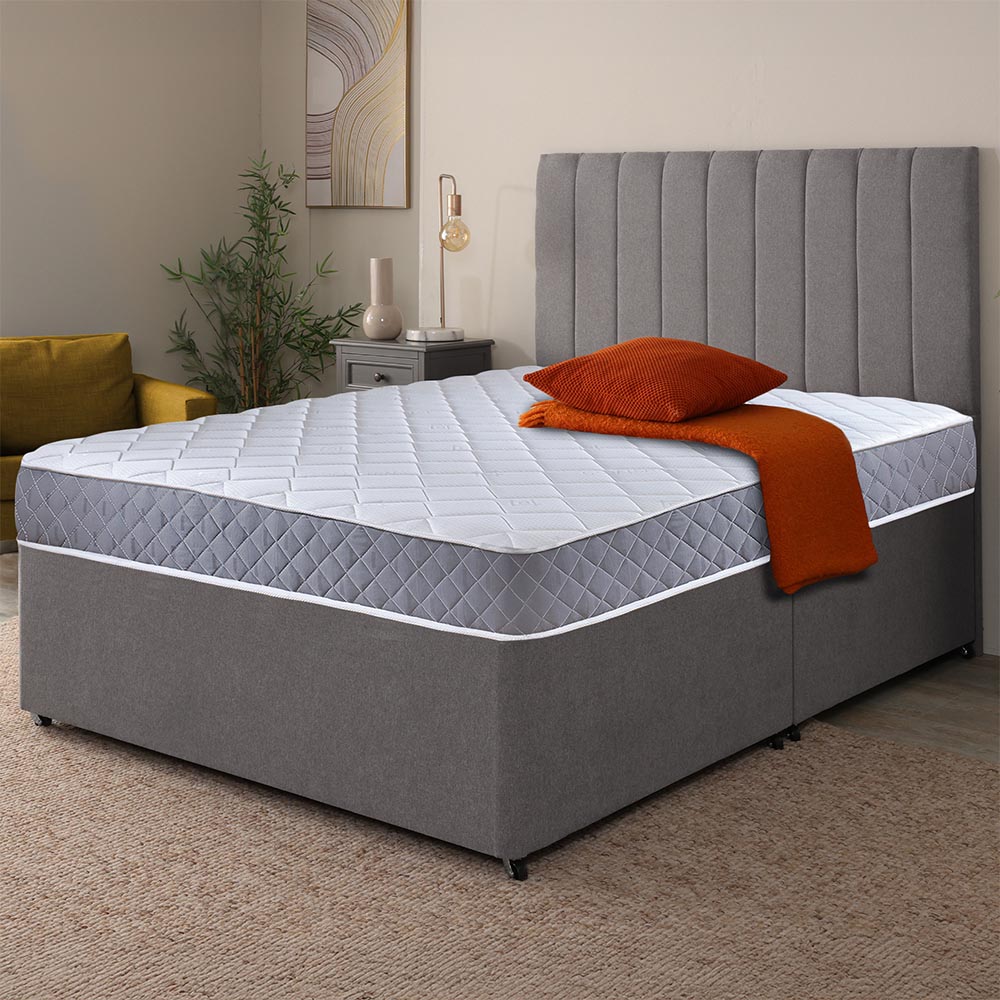 Extreme Comfort Cooltouch Double Diamond Grey Foam Free Open Coil Spring Mattress Image 2