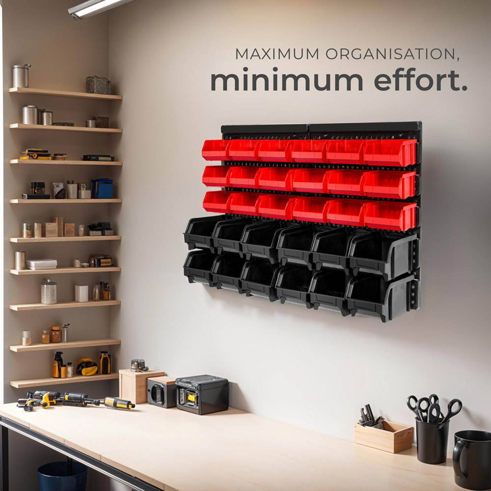 tectake 30 Shelf Wall Mounted Storage Organiser Image 7