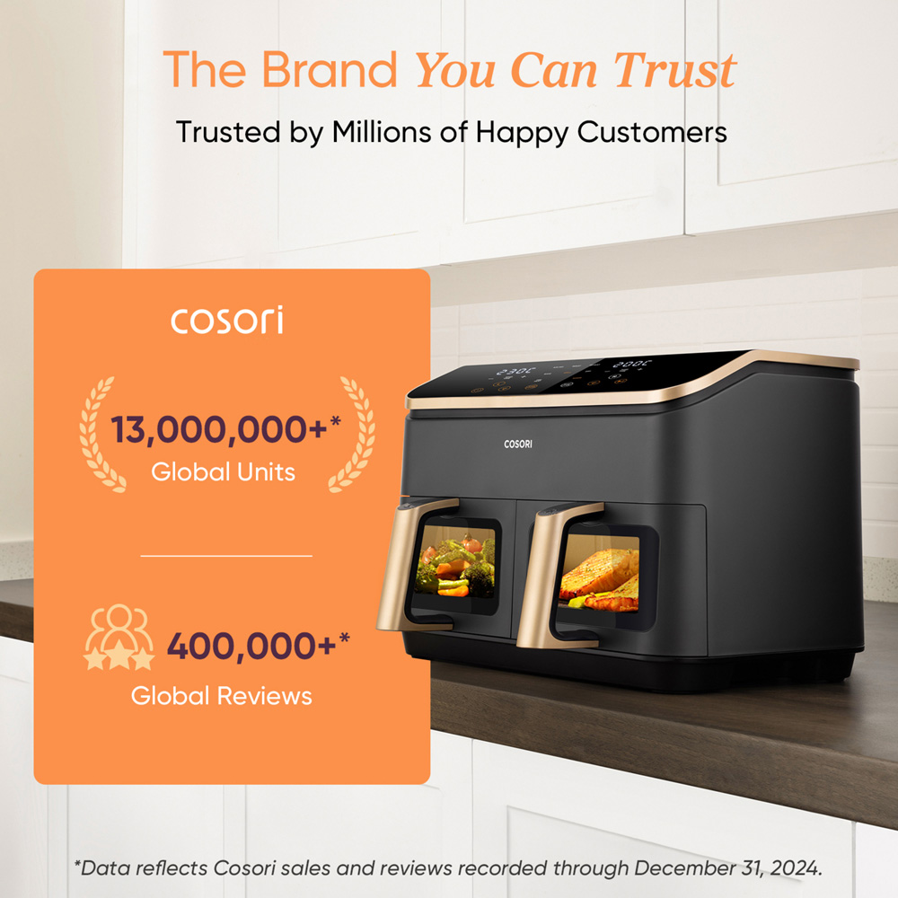 Cosori CAF-R903-AUK Golden Dual Basket 8.5L Air Fryer Image 8