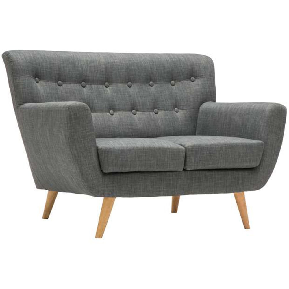 Loft 2 Seater Grey Fabric Sofa Image 2