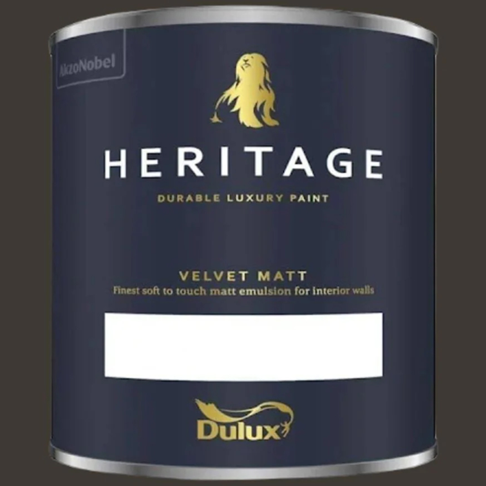 Dulux Heritage Walls and Ceilings Tudor Brown Velvet Matt Emulsion Paint 1L Image 2