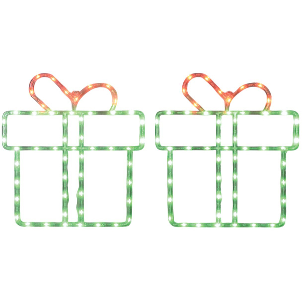 Set of 2 Present Rope LightsGreen and Red Image 2