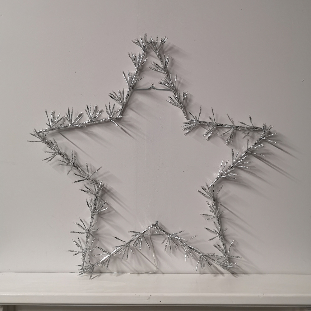 Premier 320 Cool White LED Twinkling Silver Star Silhouette Christmas Decoration 90cm Image 2