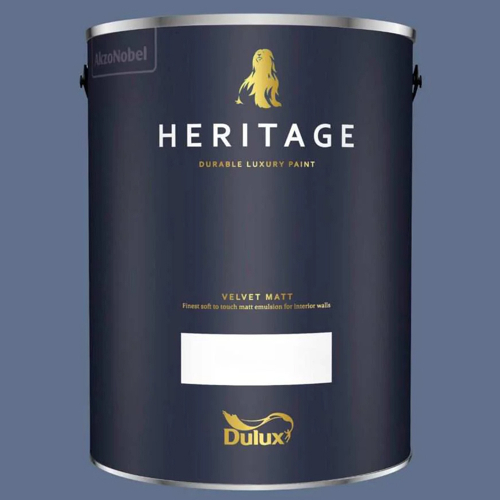 Dulux Heritage Walls and Ceilings DH Indigo Velvet Matt Emulsion Paint 5L Image 2