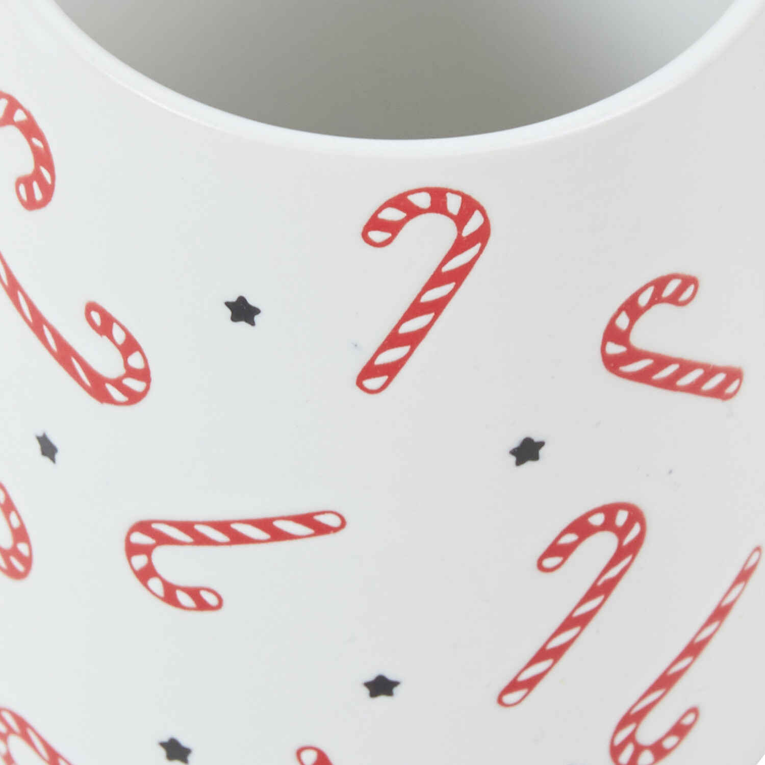 Candy Cane & Stars Embossed Mug - White Image 2