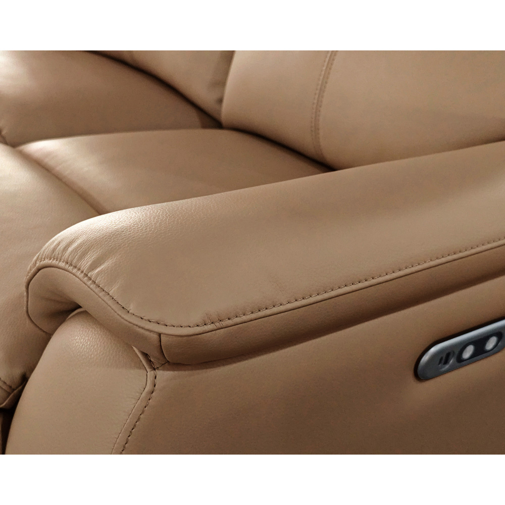 Aspire Kingsmere 5 Seater Tan Leather Power Recliner Sofa Set Image 4