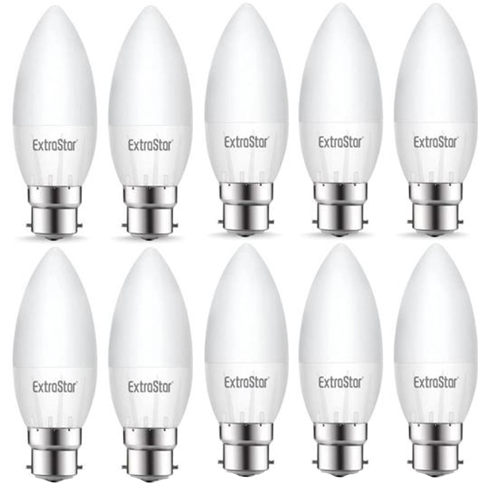 ExtraStar 10 Pack B22 4W Warm White LED Candle Light Bulb Image 1