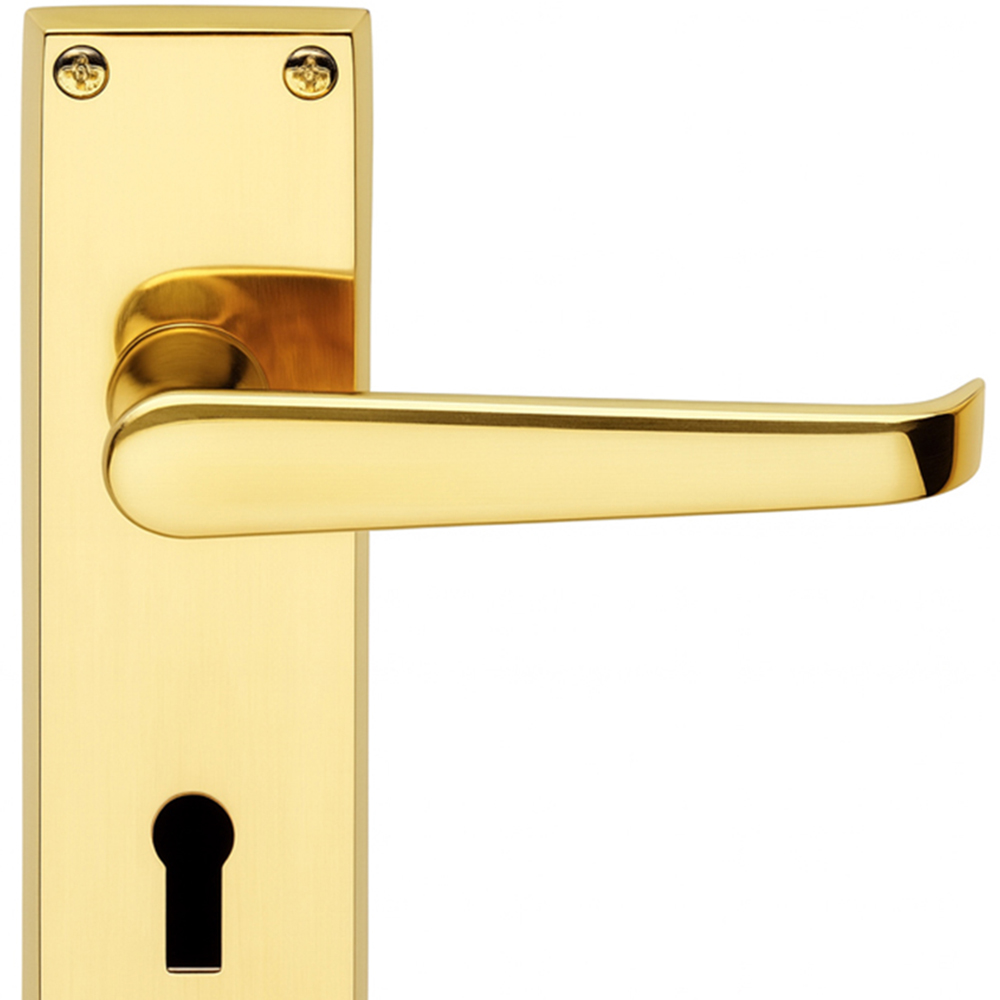 Golden Grace Victorian Design Brass Lever Lock Handle Image 2