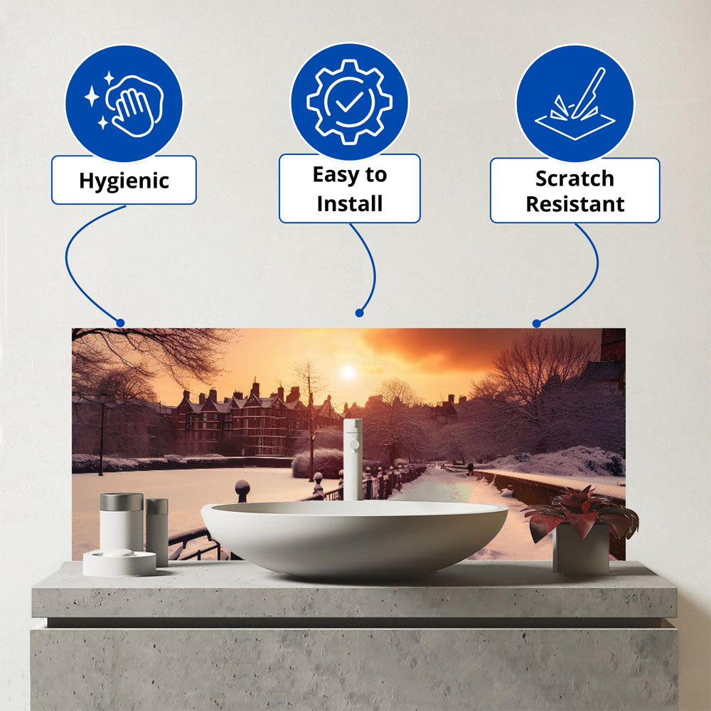 Warren Reed Designer A Snowy Walk In London Bathroom Splashback 25 x 60cm Image 3