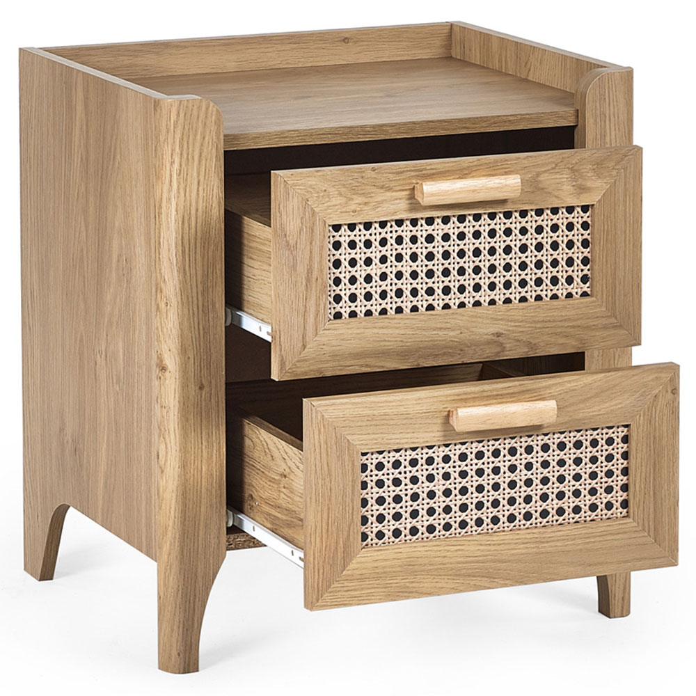 Julian Bowen Sydney 2 Drawer Rattan Effect Bedside Table Image 4