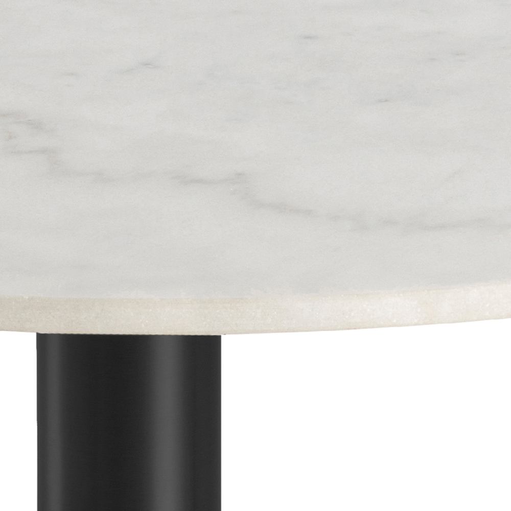 Florence Corby Marble Round 4 Seater Dining Table White and Black Image 4
