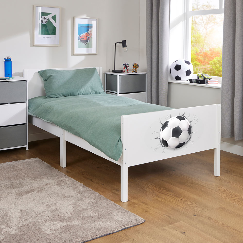 Liberty House Toys Single White Football Kids Bed Image 8