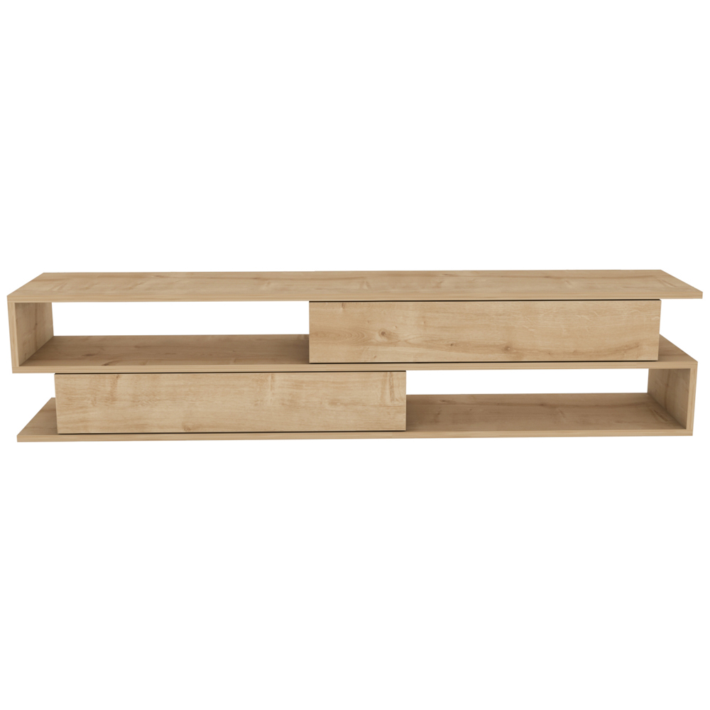 Decorotika Cortez 2 Shelf Oak TV Unit Image 3