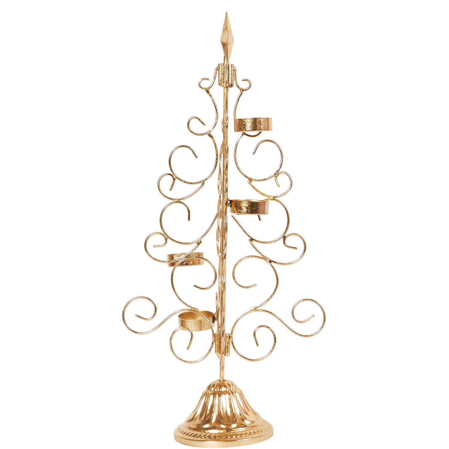 Metal Christmas Tree Candle Holder - Gold Image 2