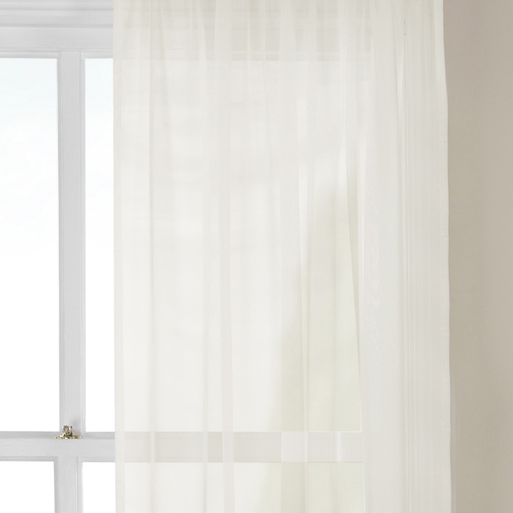 My Home Glacier Cream Voile Panel Curtain 216cm Image 2