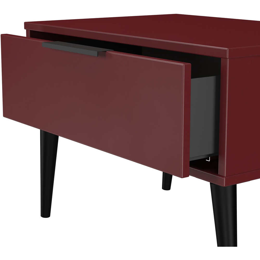 Crowndale Hong Kong Single Drawer Matt Red and Black Wide Side Table Ready Assembled Image 6