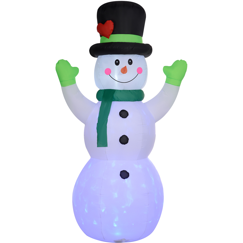 Everglow LED Inflatable Snowman with Black Hat Green Scarf Christmas Decoration 10ft Image 2
