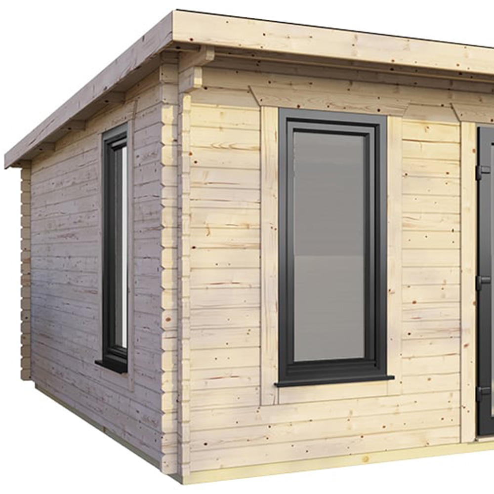 Power Sheds 18 x 14ft Centre Double Door Pent Log Cabin Image 3