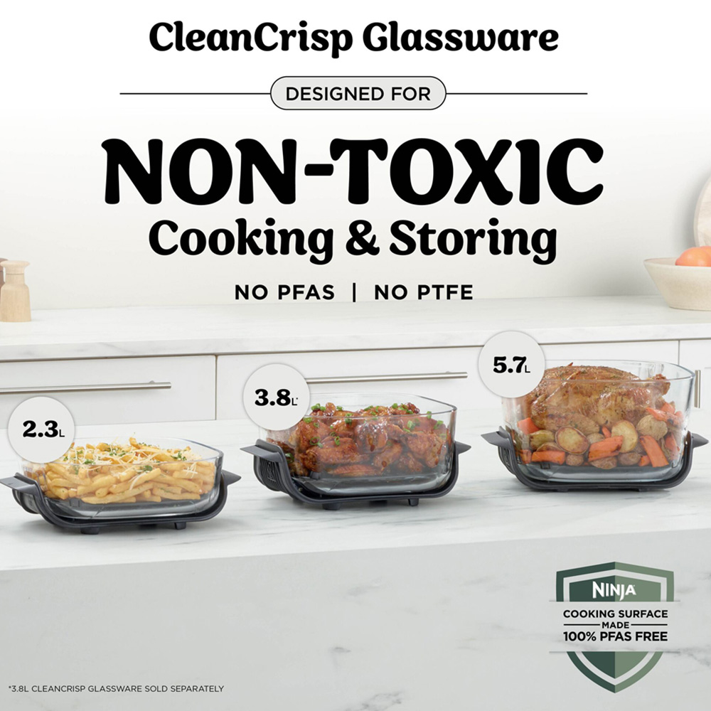 Ninja CRISPi PRO AS090UKWH 5-in-1 White Dual 8L Glass Air Fryer Image 6