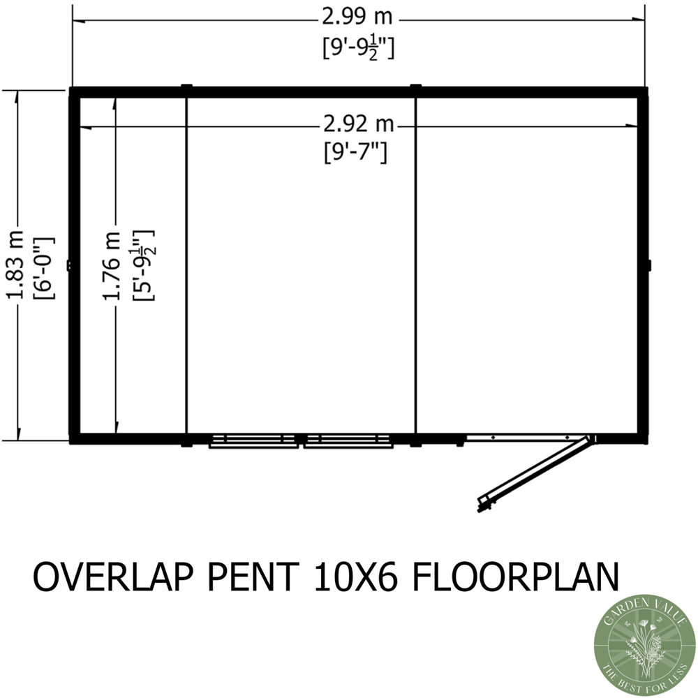 Shire 10 x 6ft Overlap Pent Shed Image 7