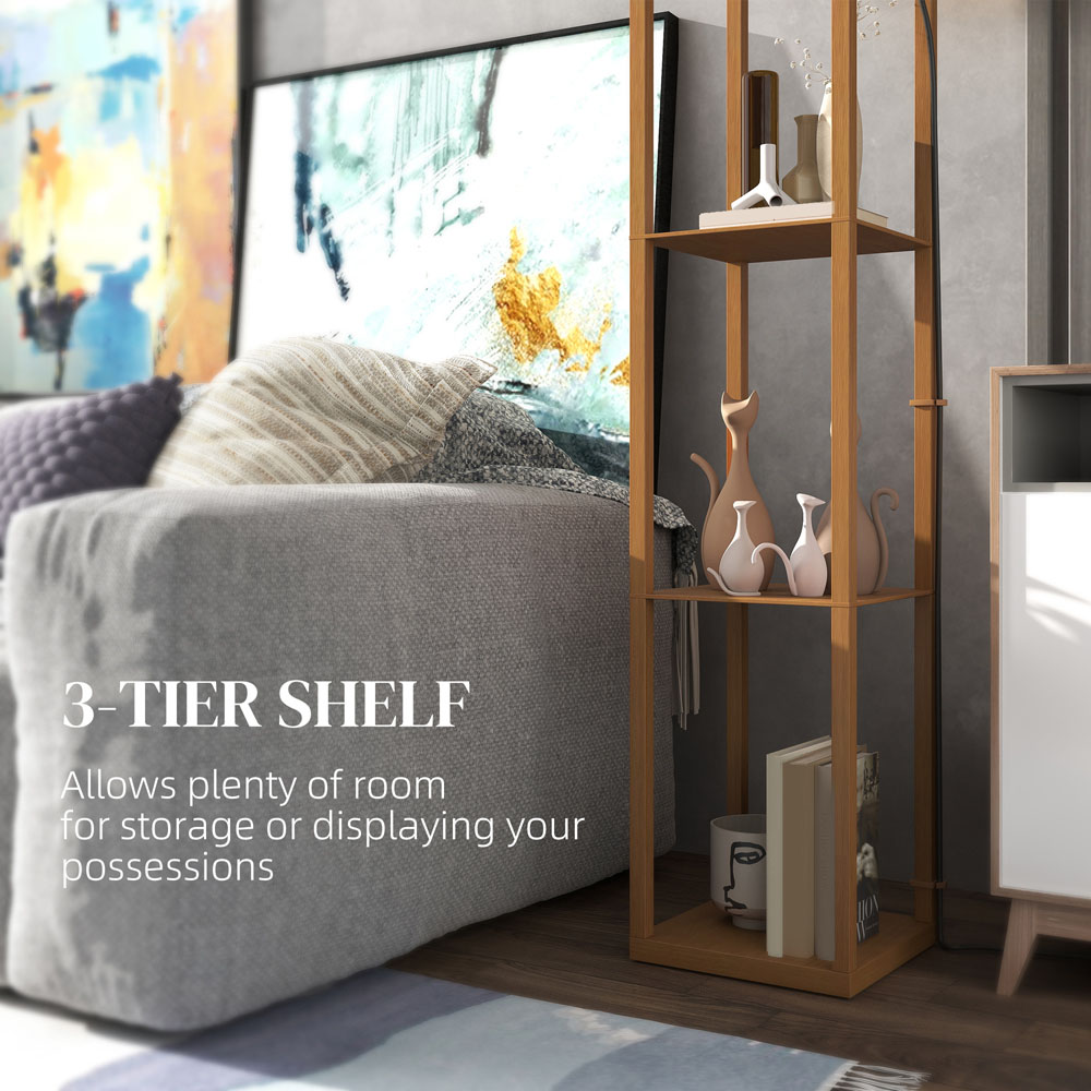 Portland 3 Shelf Natural Floor Lamp Image 6