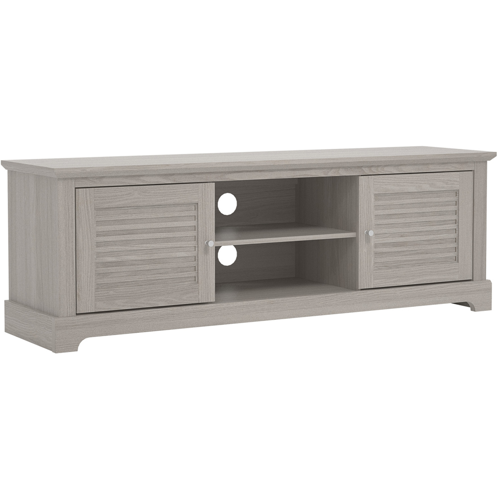 GFW Salcombe 2 Door 2 Shelf Warm Grey Oak TV Unit Image 2