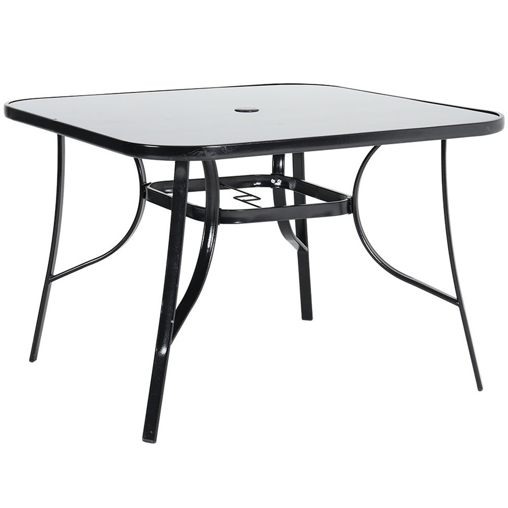 Living and Home Glass 4 Seater Square Garden Dining Set Image 5