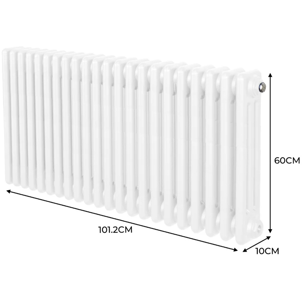 Monster Shop 5292 BTU White Traditional 3 Column Radiator 600 x 1012mm Image 6