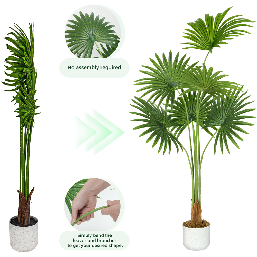 Fan Palm Tree Indoor Artificial Plant 140cm Image 3