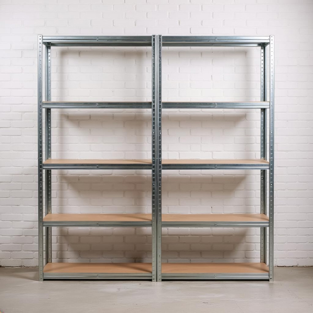 Garden Gear 5 Shelf Galvanised Steel Storage Shelving Unit 5 Pack Image 2