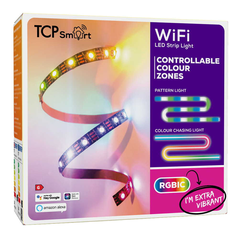 TCP Smart LED RGBIC Strip Light 5m Image 1
