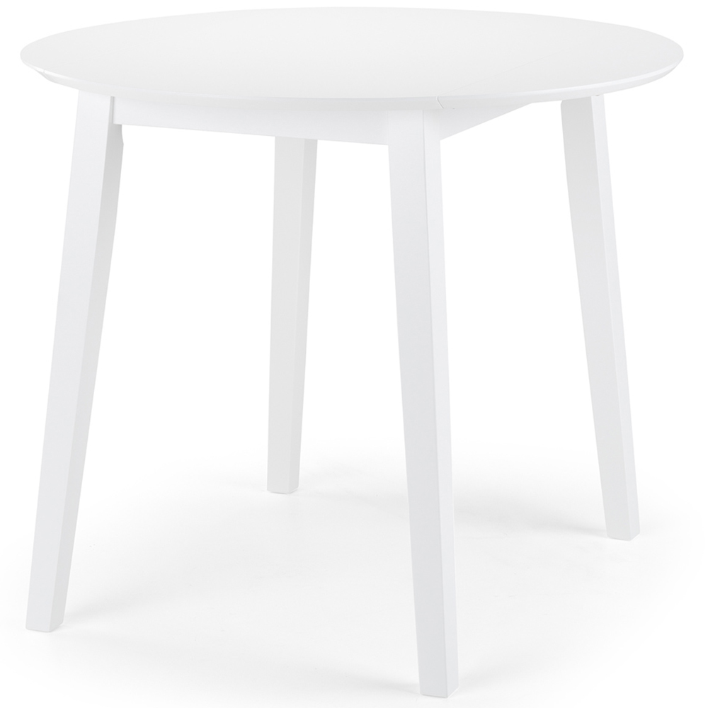 Julian Bowen Coast 4 Seater Round Dropleaf Table White Image 2