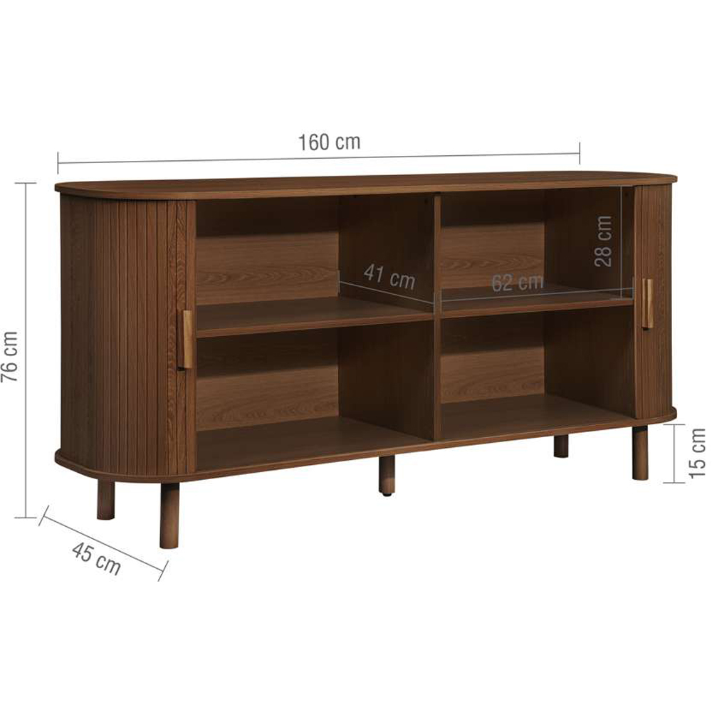 Birlea Axel 2 Door Walnut Fluted Sideboard Image 9