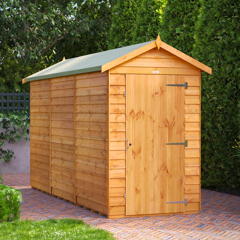 Power Sheds 12 x 4ft Overlap Apex Wooden Shed Image 2